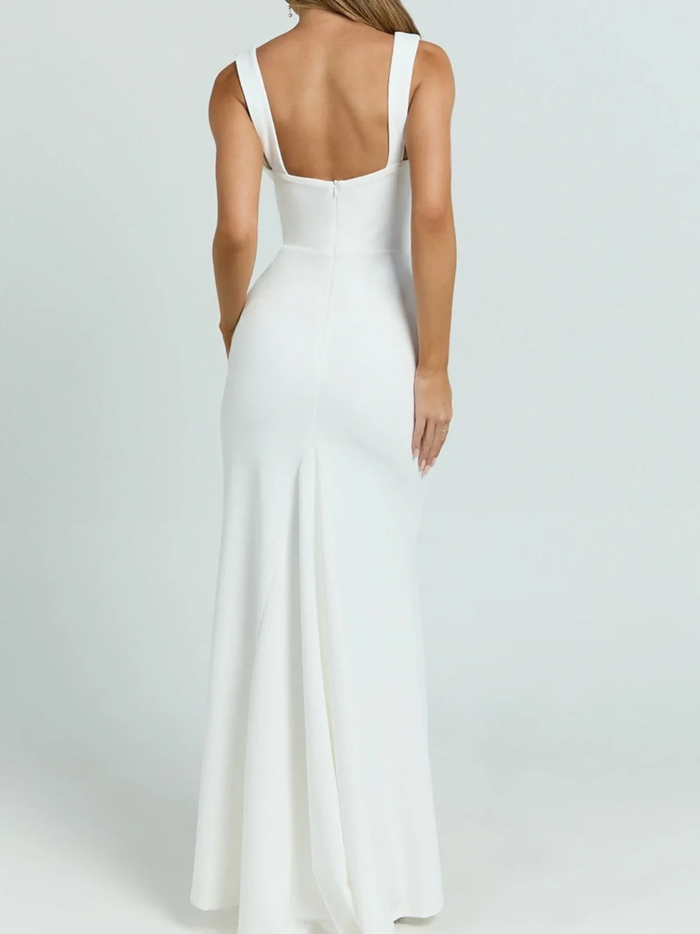 NWT REVOLVE Australia SHOWPO Tabitha cowlneck high split ivory maxi dress US 10 - Picture 5 of 13